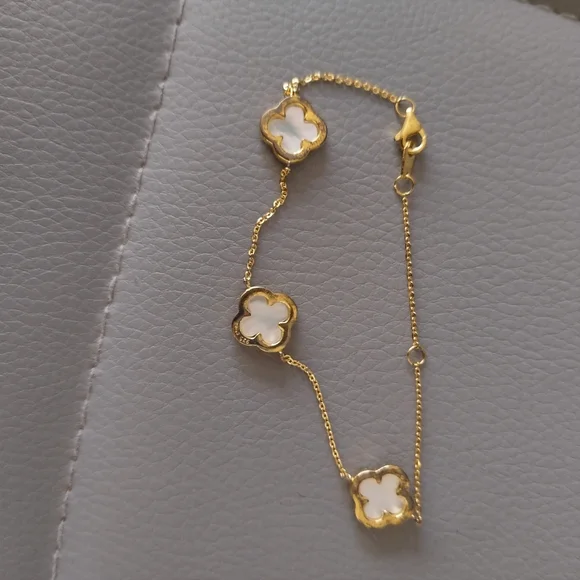 COPY - Bracelet clover Rachel Zoe. Silver. Mother of Pearl - Picture 3 of 4